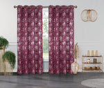 Erika Blackout Curtain Panel With Silver Metallic Print