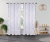 Erika Blackout Curtain Panel With Silver Metallic Print