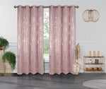 Erika Blackout Curtain Panel With Silver Metallic Print