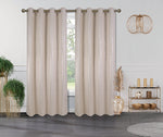 Stella Blackout Curtain Panel With Silver Metallic Print