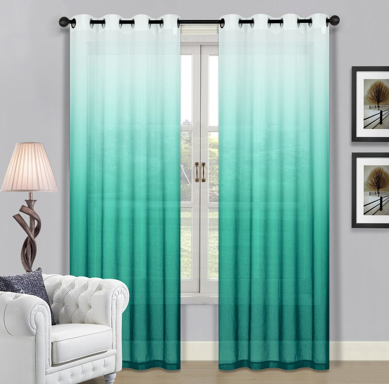 Beverly Hills Fabric Ombre Sheer Curtain Panels