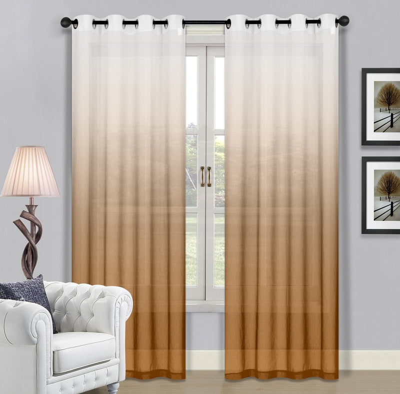 Beverly Hills Fabric Ombre Sheer Curtain Panels