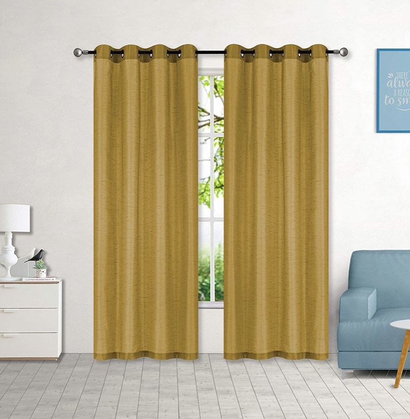 Faux Silk Grommet Curtain Panel