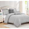 Luna Solid 5-Piece Washed Ruffled Comforter Set