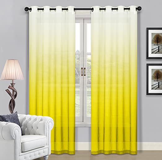 Beverly Hills Fabric Ombre Sheer Curtain Panels