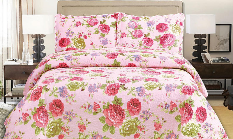 Monica 3 Pc Reversible Coverlet Quilt